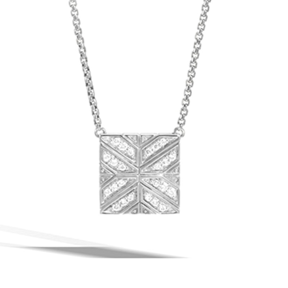 JOHN HARDY
Modern Chain Diamond Square Pendant Necklace